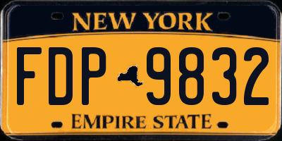 NY license plate FDP9832