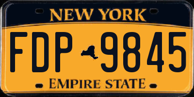 NY license plate FDP9845