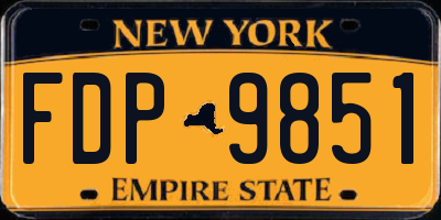 NY license plate FDP9851