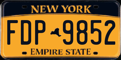 NY license plate FDP9852