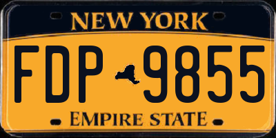 NY license plate FDP9855