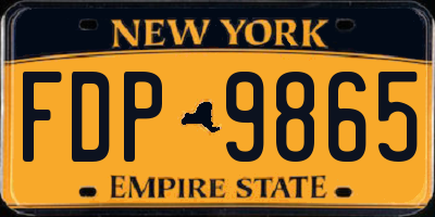 NY license plate FDP9865