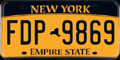 NY license plate FDP9869
