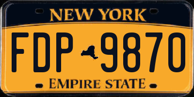NY license plate FDP9870