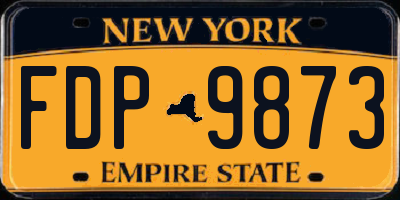 NY license plate FDP9873