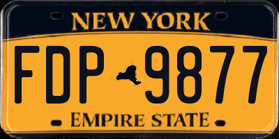 NY license plate FDP9877