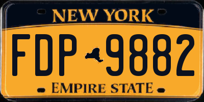 NY license plate FDP9882