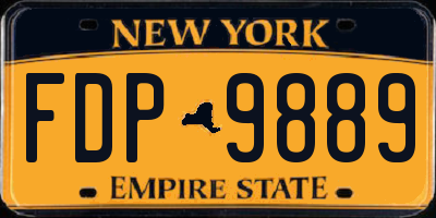 NY license plate FDP9889