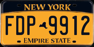 NY license plate FDP9912
