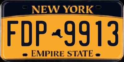NY license plate FDP9913