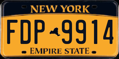 NY license plate FDP9914