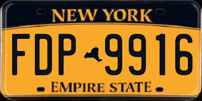 NY license plate FDP9916
