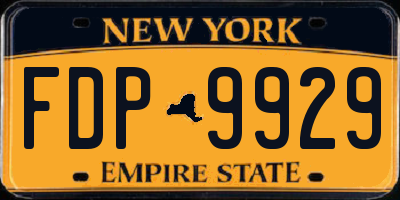 NY license plate FDP9929