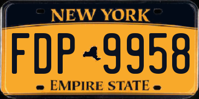 NY license plate FDP9958