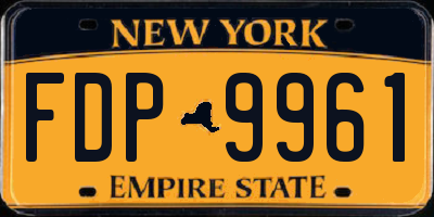NY license plate FDP9961