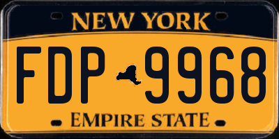 NY license plate FDP9968