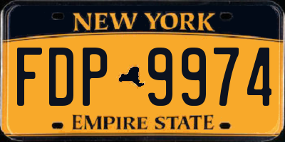 NY license plate FDP9974