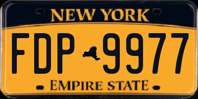NY license plate FDP9977