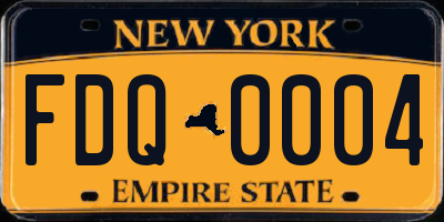 NY license plate FDQ0004