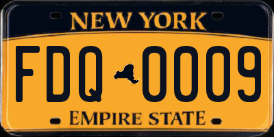 NY license plate FDQ0009