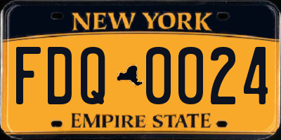 NY license plate FDQ0024
