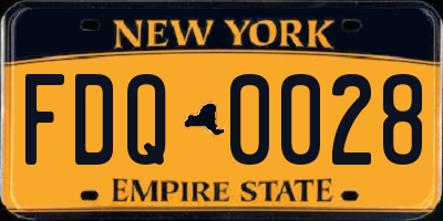 NY license plate FDQ0028