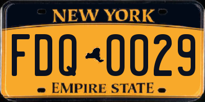 NY license plate FDQ0029