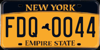 NY license plate FDQ0044