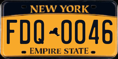 NY license plate FDQ0046