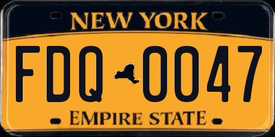 NY license plate FDQ0047