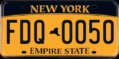 NY license plate FDQ0050