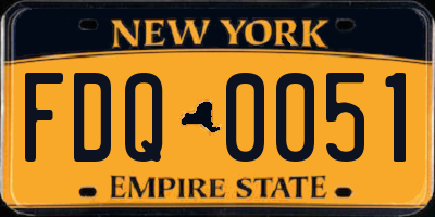 NY license plate FDQ0051