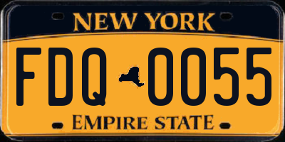 NY license plate FDQ0055