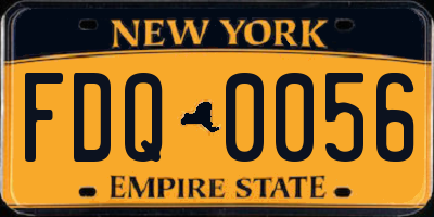 NY license plate FDQ0056