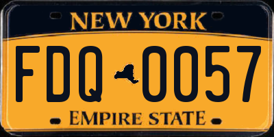 NY license plate FDQ0057