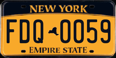 NY license plate FDQ0059
