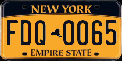 NY license plate FDQ0065