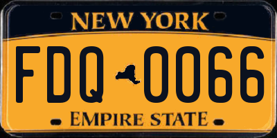 NY license plate FDQ0066