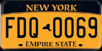 NY license plate FDQ0069