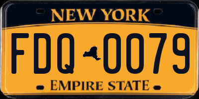 NY license plate FDQ0079