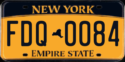 NY license plate FDQ0084
