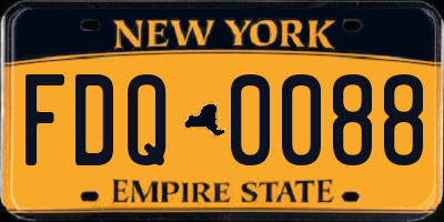 NY license plate FDQ0088