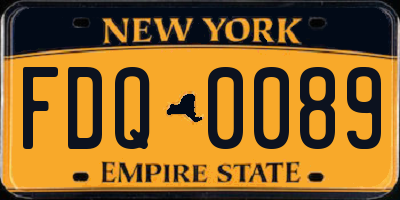 NY license plate FDQ0089