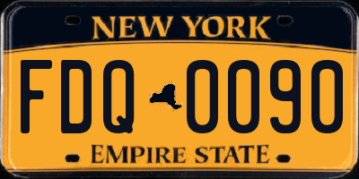 NY license plate FDQ0090