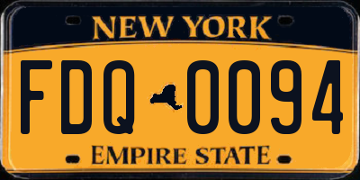 NY license plate FDQ0094