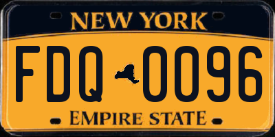 NY license plate FDQ0096