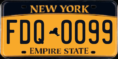 NY license plate FDQ0099