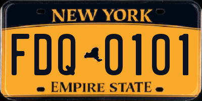 NY license plate FDQ0101