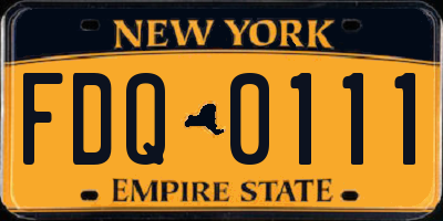 NY license plate FDQ0111