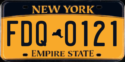 NY license plate FDQ0121